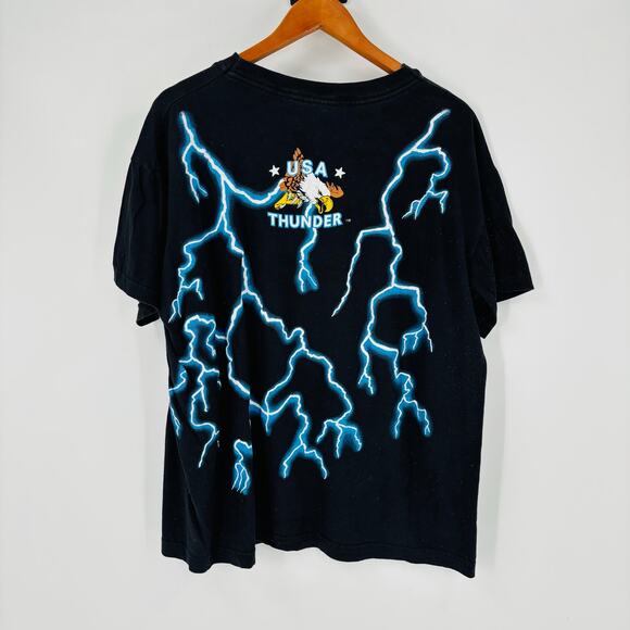 Vintage American Thunder Eagle AOP Size XL Single Stitch Lightning 90’s - Picture 2 of 12